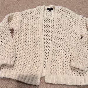 Art class Cozy Cream Open-Knit chenille Sweater cardigan sz 7/8